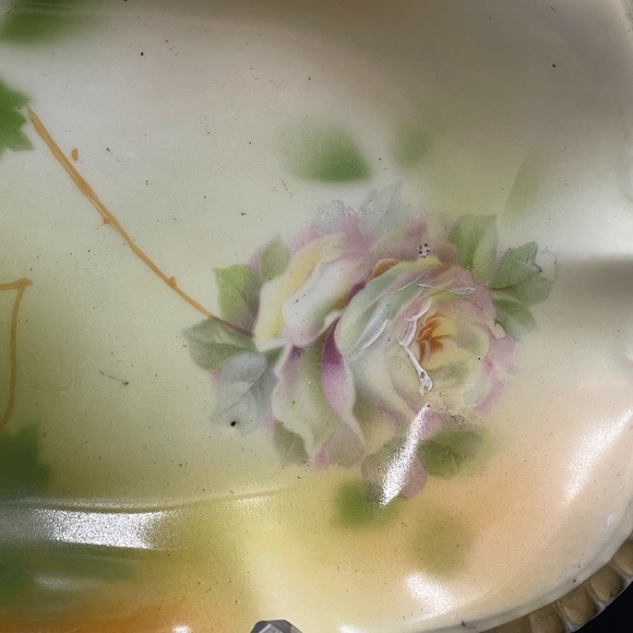 Royal Rudolstadt Prussia Pink Roses Antique Celery Serving Dish - Picture 6 of 9